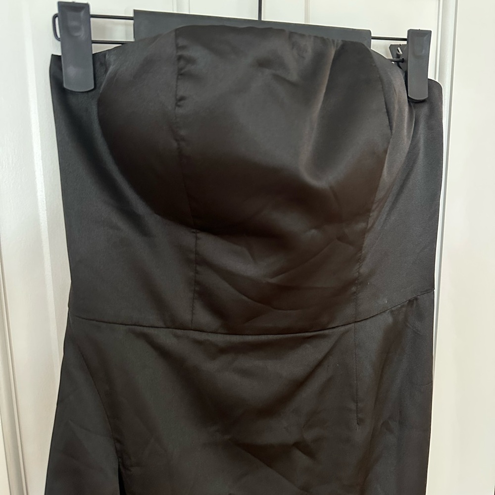 Black strapless dress